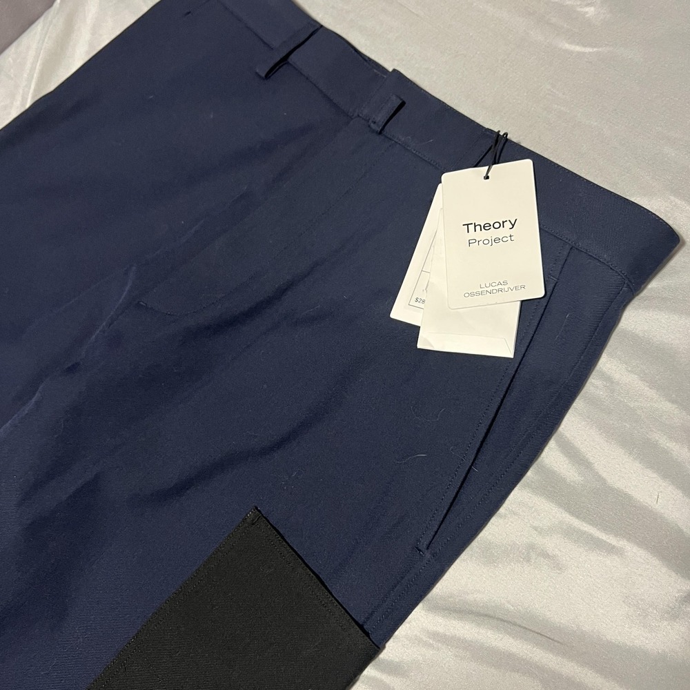 Theory Project Pants Mens Large 32 Inseam Blue Cargo Wide Leg Pockets Casual - Picture 7 of 7